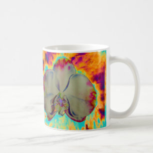 Elegante boho abstracte waterverf orchidee schilde koffiemok