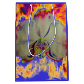 Elegante boho abstracte waterverf orchidee schilde medium cadeauzakje (Voorkant)