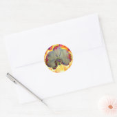 Elegante boho abstracte waterverf orchidee schilde ronde sticker (Envelop)