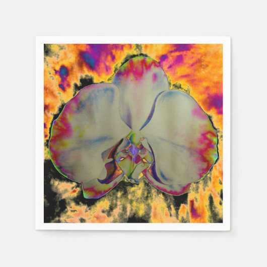 Elegante boho abstracte waterverf orchidee schilde servetten (Voorkant)