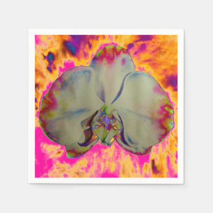 Elegante boho abstracte waterverf orchidee schilde servetten