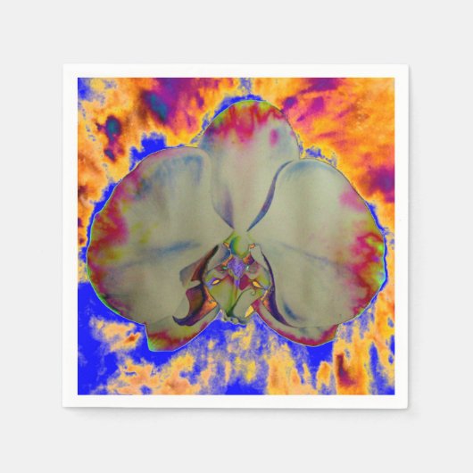 Elegante boho abstracte waterverf orchidee schilde servetten (Voorkant)