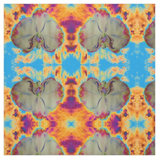 Elegante boho abstracte waterverf orchidee schilde stof (Swatch)