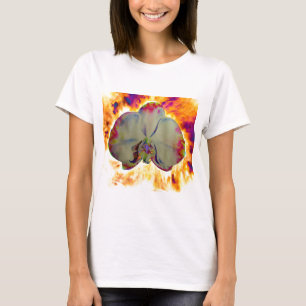 Elegante boho abstracte waterverf orchidee schilde t-shirt