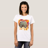 Elegante boho abstracte waterverf orchidee schilde t-shirt (Voorkant volledig)