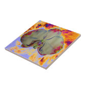 Elegante boho abstracte waterverf orchidee schilde tegeltje (Zijkant)