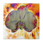 Elegante boho abstracte waterverf orchidee schilde tegeltje (Voorkant)