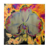 Elegante boho abstracte waterverf orchidee schilde tegeltje (Voorkant)