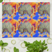 Elegante boho abstracte waterverf orchidee schilde theedoek (Gevouwen)