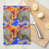 Elegante boho abstracte waterverf orchidee schilde theedoek (Quarter Fold)