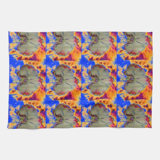 Elegante boho abstracte waterverf orchidee schilde theedoek (Horizontaal)