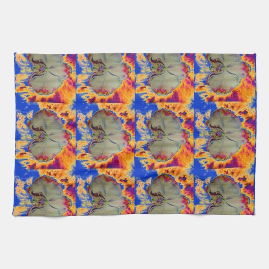 Elegante boho abstracte waterverf orchidee schilde theedoek (Horizontaal)