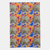 Elegante boho abstracte waterverf orchidee schilde theedoek (Verticaal)