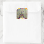 Elegante boho abstracte waterverf orchidee schilde vierkante sticker (Tas)