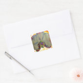 Elegante boho abstracte waterverf orchidee schilde vierkante sticker (Envelop)