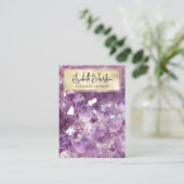 Elegante Boho Amethist Crystal Sieraden Display Visitekaartje (Staand voorkant)