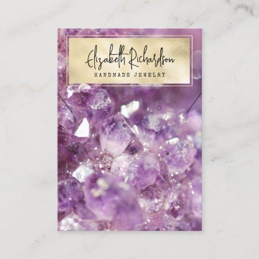 Elegante Boho Amethist Crystal Sieraden Display Visitekaartje (Voorkant)