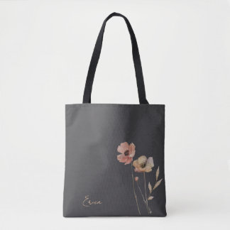 Elegante Boho Aquarel Wilde Bloem Melancholische R Tote Bag