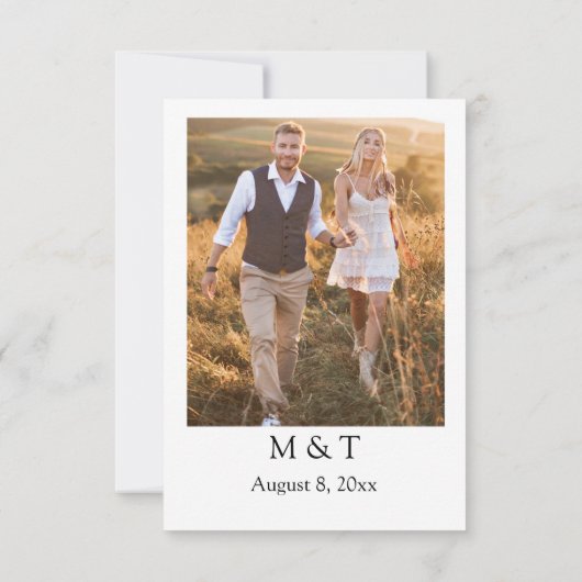 Elegante Boho Arch Foto Bruin Wit Save The Date (Achterkant)