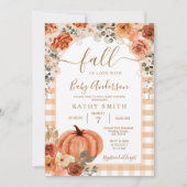 Elegante Boho Arch Herfst Bloemen In Liefde Baby s Kaart (Voorkant)