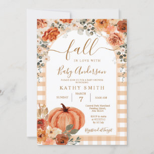 Elegante Boho Arch Herfst Bloemen In Liefde Baby s Kaart