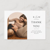 Elegante Boho Arch Modern Ampersand Bruiloft Bedankkaart (Voorkant)