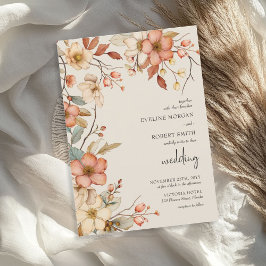 Elegante Boho Arch Terracotta roest Herfst Wildblo Kaart