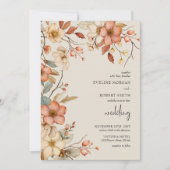 Elegante Boho Arch Terracotta roest Herfst Wildblo Kaart (Voorkant)