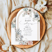 Elegante Boho Beige en Witte Boog Bloemen Kaart