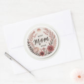 Elegante Boho Beste Moeder Ooit Sticker - Roze Blo (Envelop)