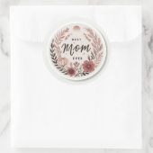 Elegante Boho Beste Moeder Ooit Sticker - Roze Blo (Tas)