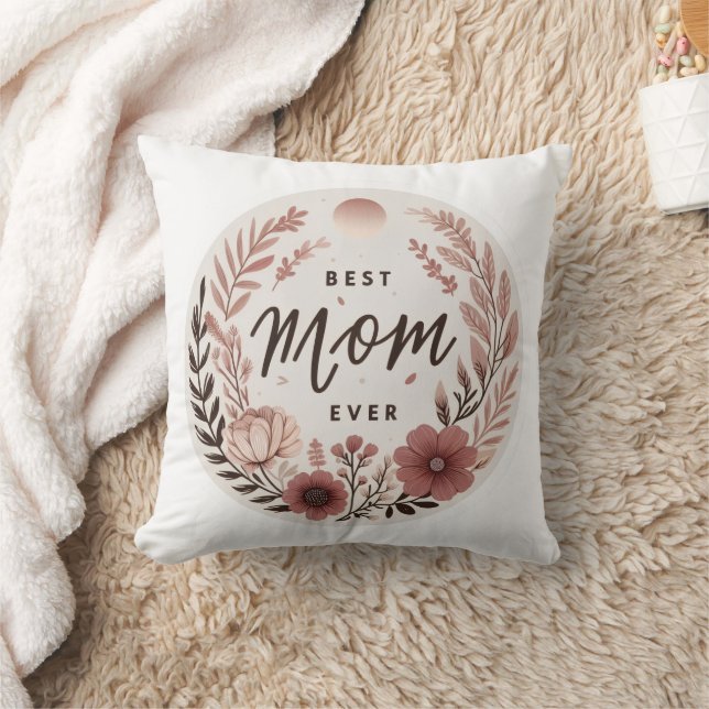 Elegante Boho Beste Moeder Ooit Sticker - Roze Blo Kussen (Deken)