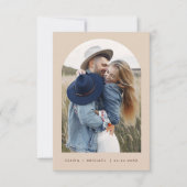 Elegante Boho Bewaar de Datum Foto Minimalistisch Save The Date (Voorkant)
