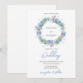 Elegante Boho blauwe hortensia krans bloemen Kaart (Voorkant / Achterkant)