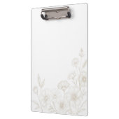 Elegante Boho Bloem Lijn Kunst Frame Achtergrond Klembord (Links)