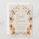 Elegante Boho Bloem Wilde Bloem Bruiloft Borrel  Kaart (Voorkant)