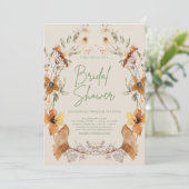 Elegante Boho Bloem Wilde Bloem Bruiloft Borrel  Kaart (Staand voorkant)