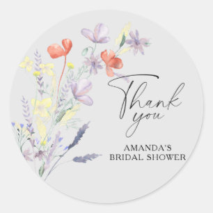 Elegante Boho bloemachtige bruidsdouche Ronde Sticker