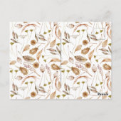 Elegante Boho Bloemachtige Bruidsuitnodiging Briefkaart (Achterkant)