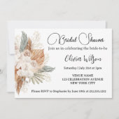 Elegante Boho Bloemachtige Bruiloftsborrel Kaart (Voorkant)