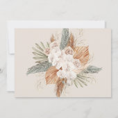 Elegante Boho Bloemachtige Bruiloftsborrel Kaart (Achterkant)