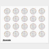 Elegante Boho bloemachtige bruiloftsborrel Ronde Sticker (Vel)