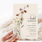 Elegante Boho Bloemachtige Bruiloftsdouche Kaart