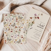 Elegante Boho Bloemachtige Bruiloftsdouche Kaart