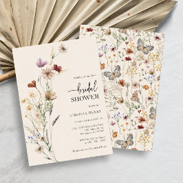Elegante Boho Bloemachtige Bruiloftsdouche Kaart