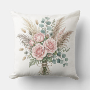 Elegante Boho bloemboeket Roze kussen