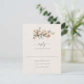 Elegante Boho Bloemen Botanische Bruiloft RSVP Kaartje (Staand voorkant)