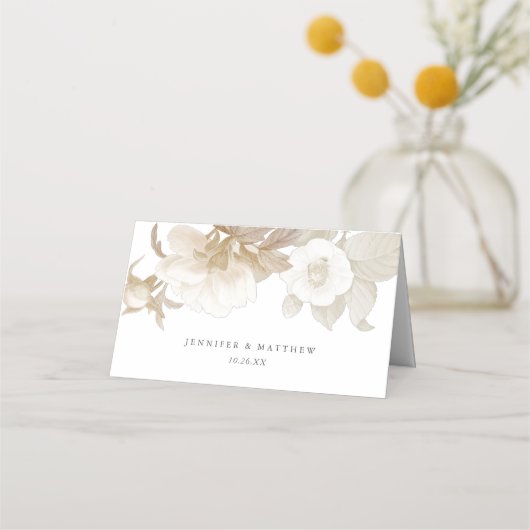 Elegante Boho Bloemen Bruiloft Escort / Plaats Kaa Plaatskaartje (Achterkant)