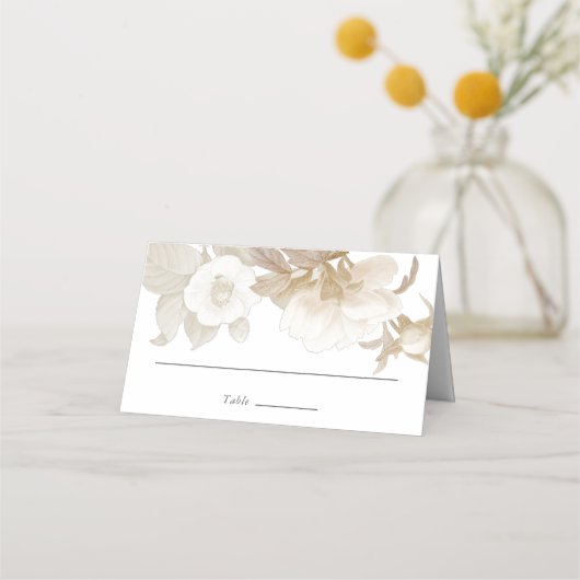 Elegante Boho Bloemen Bruiloft Escort / Plaats Kaa Plaatskaartje (Voorkant)
