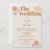 Elegante Boho Bloemen Bruiloft Uitnodiging (Voorkant)